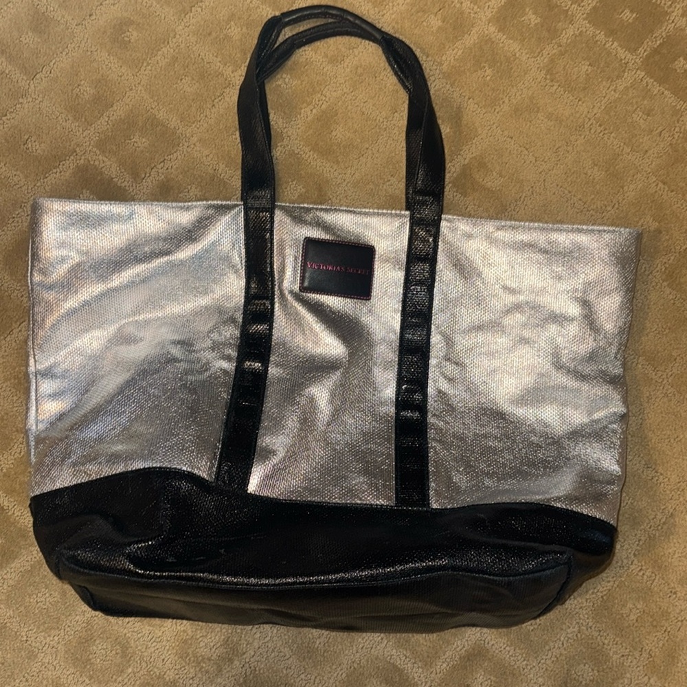 Victoria’s Secret Silver  And Black overnight Bag